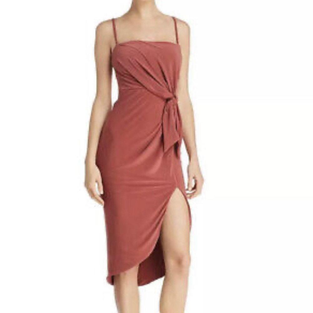 Nookie Aphrodite Strap Midi Dress in Rose